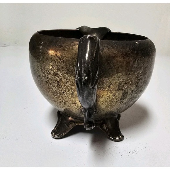 Antique William Rodgers Silver Plated Copper Footed Creamer - Picture 8 of 8